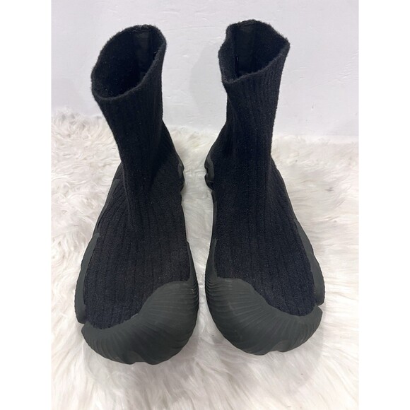 ZARA Men Sock Knit Fabric High-Top Sneakers Black Size US 9 EUR 42 - Picture 8 of 15